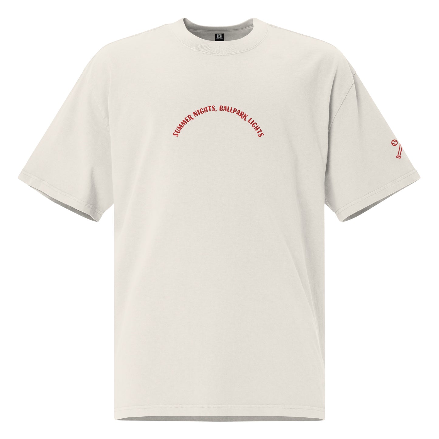 Oversized Embroidered "Summer Nights, Ballpark Lights" T-Shirt